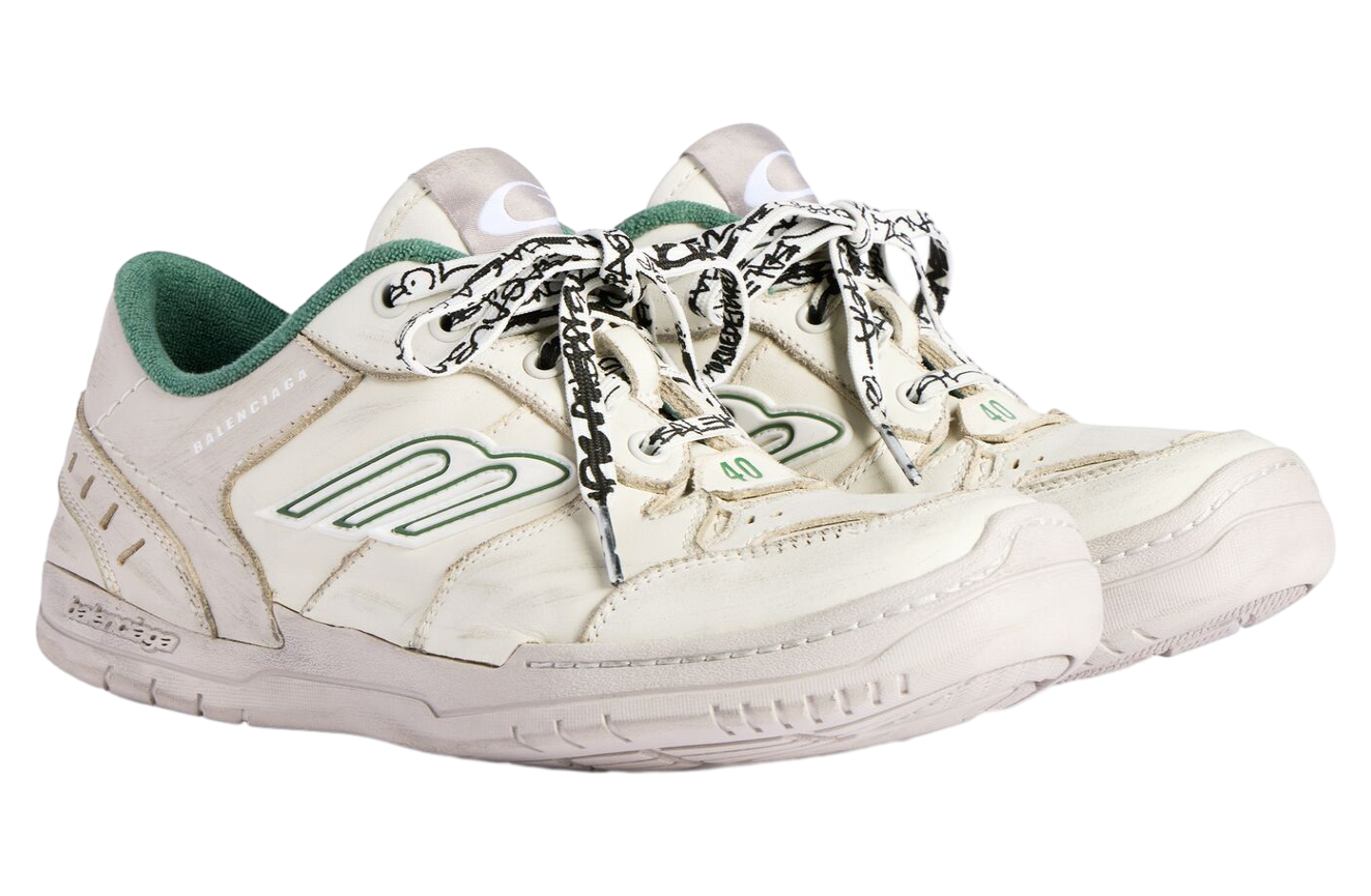 Balenciaga Hamptons Medium Worn-Out Beige / Green