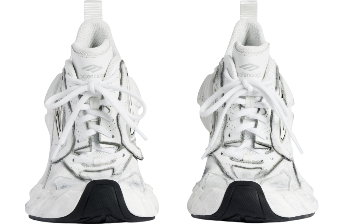 【BALENCIAGA】Monday スニーカー White BALENCIAGA Monday レザー スニーカー ラバートリム | NET-A-PORTER
