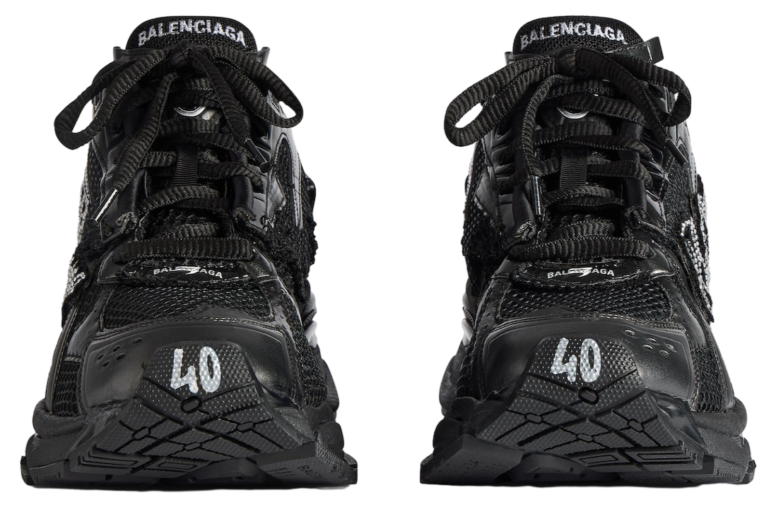 Balenciaga Runner With Rhinestones WMNS Black / White - Sep