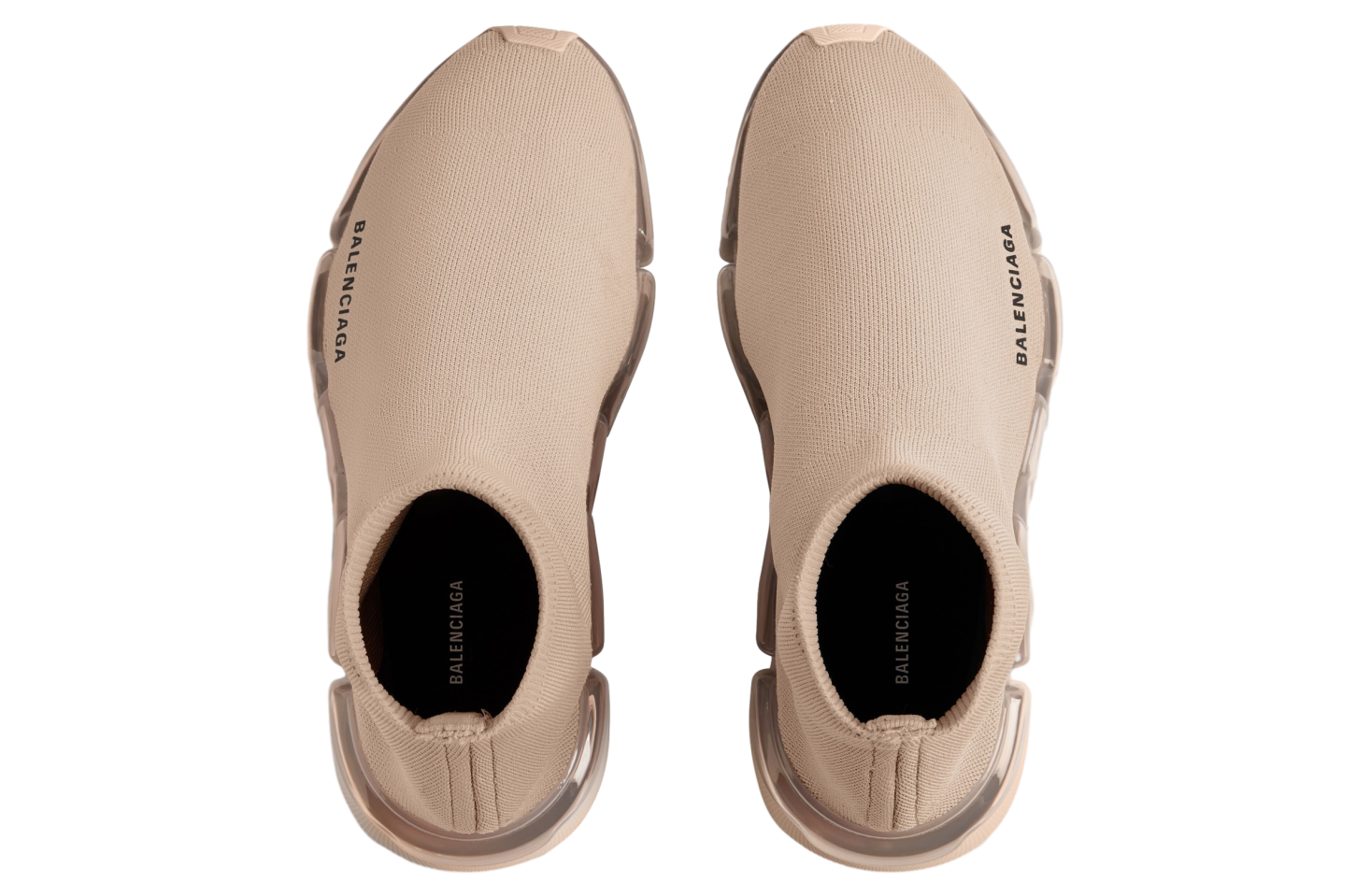 Balenciaga Speed 2.0 Full Clear Sole Recycled Knit Beige