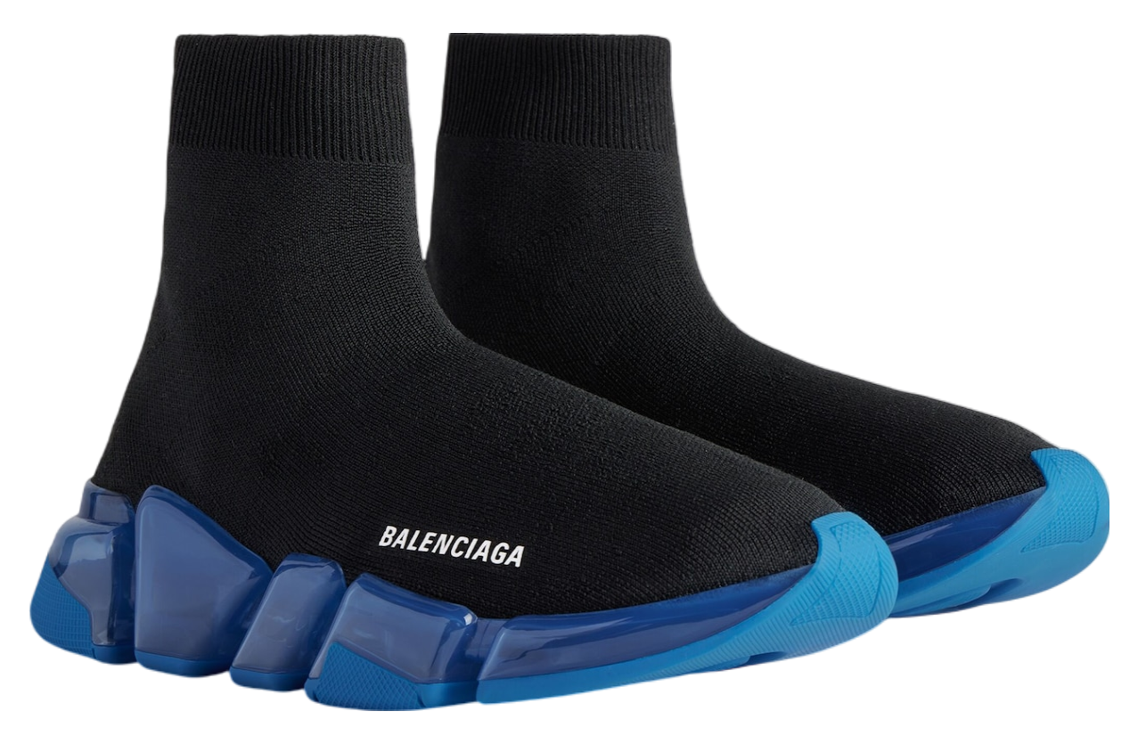 Balenciaga Speed 2.0 Full Clear Sole Recycled Knit Black / Blue