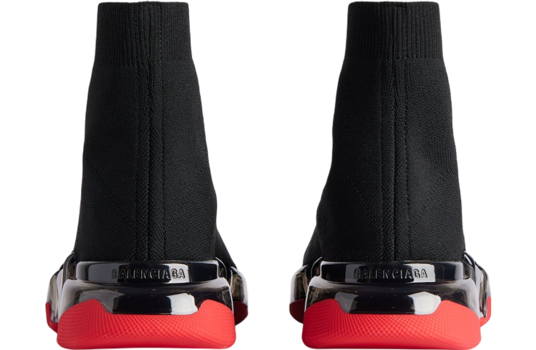 Balenciaga Speed 2.0 Full Clear Sole Recycled Knit Black / Red