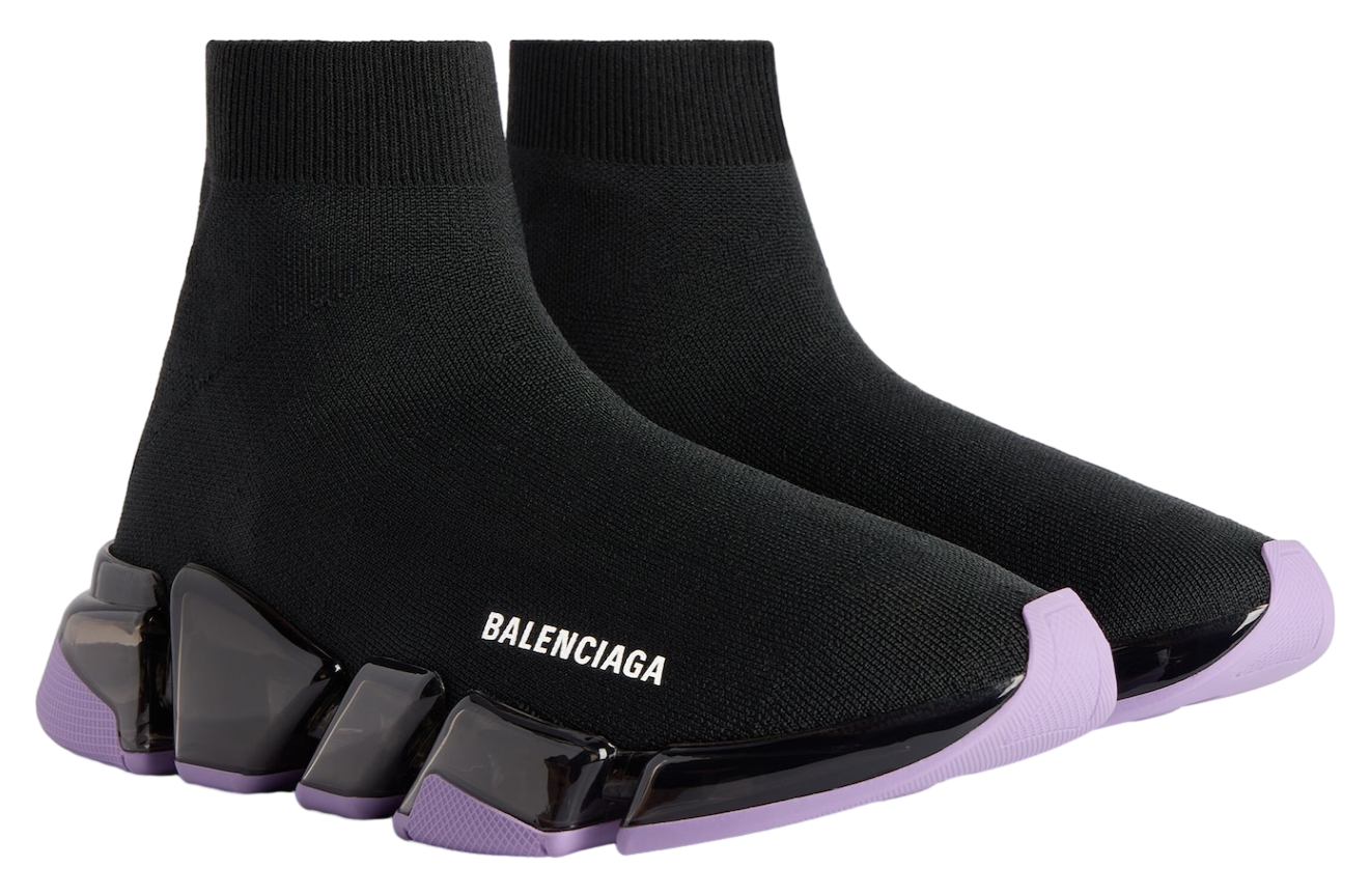 Balenciaga Speed 2.0 Full Clear Sole Recycled Knit WMNS Black / Lilac