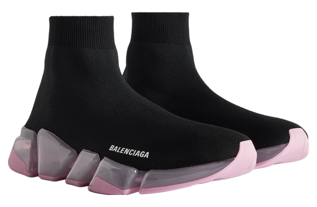 Balenciaga Speed 2.0 Full Clear Sole Recycled Knit WMNS Black / Rose