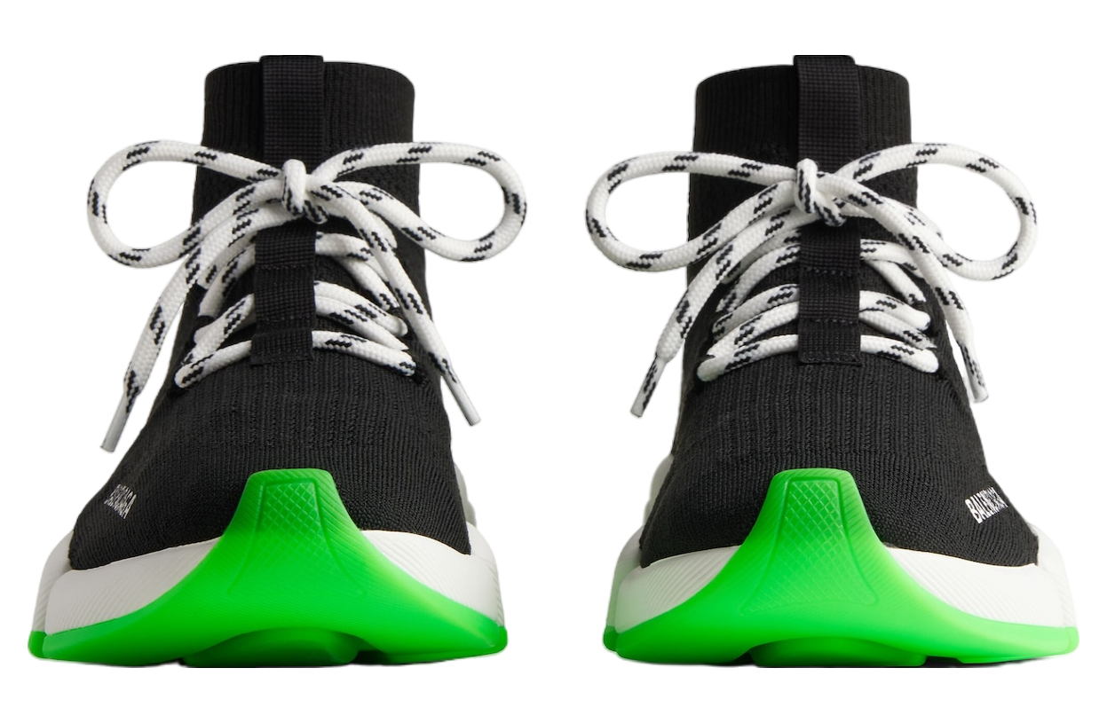 Balenciaga Speed 2.0 Lace-Up Recycled Knit Black / Green