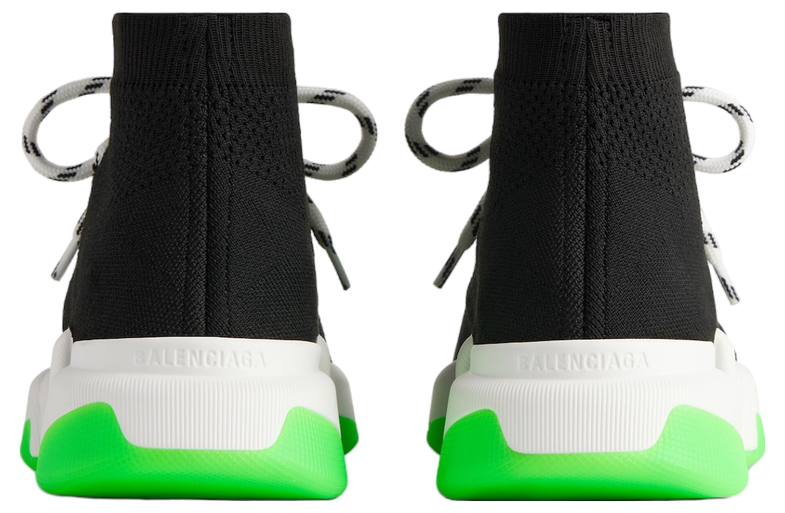 Balenciaga Speed 2.0 Lace-Up Recycled Knit Black / Green