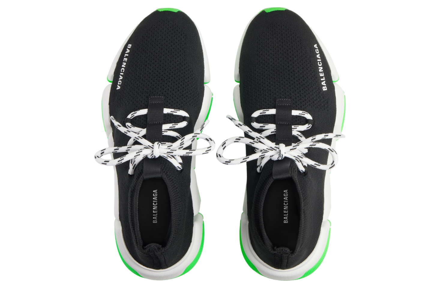 Balenciaga Speed 2.0 Lace-Up Recycled Knit Black / Green