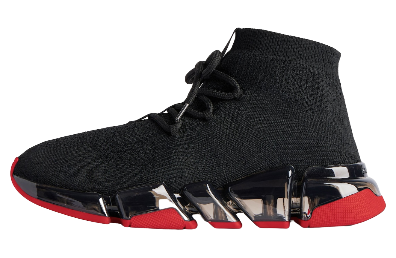 Balenciaga Speed 2.0 Lace-Up Recycled Knit Black / Red - Oct 
