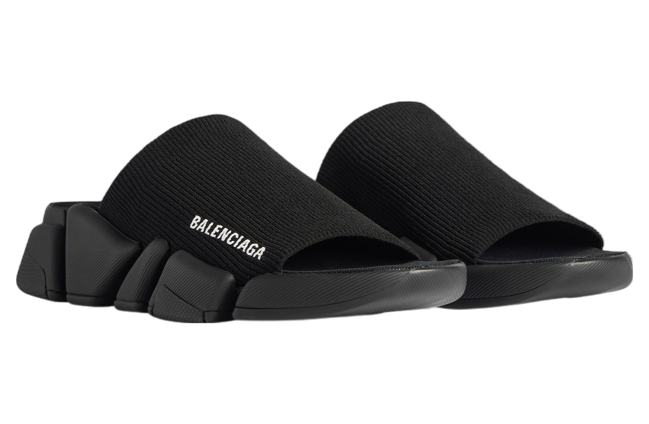 Balenciaga Speed 2.0 Recycled Knit Slide Sandal WMNS Black