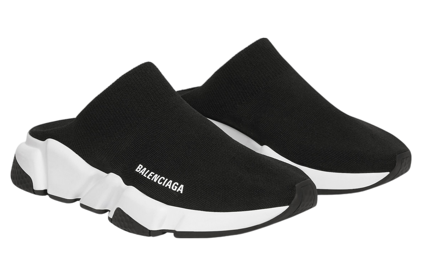 Balenciaga Speed Recycled Knit Mule Black / White