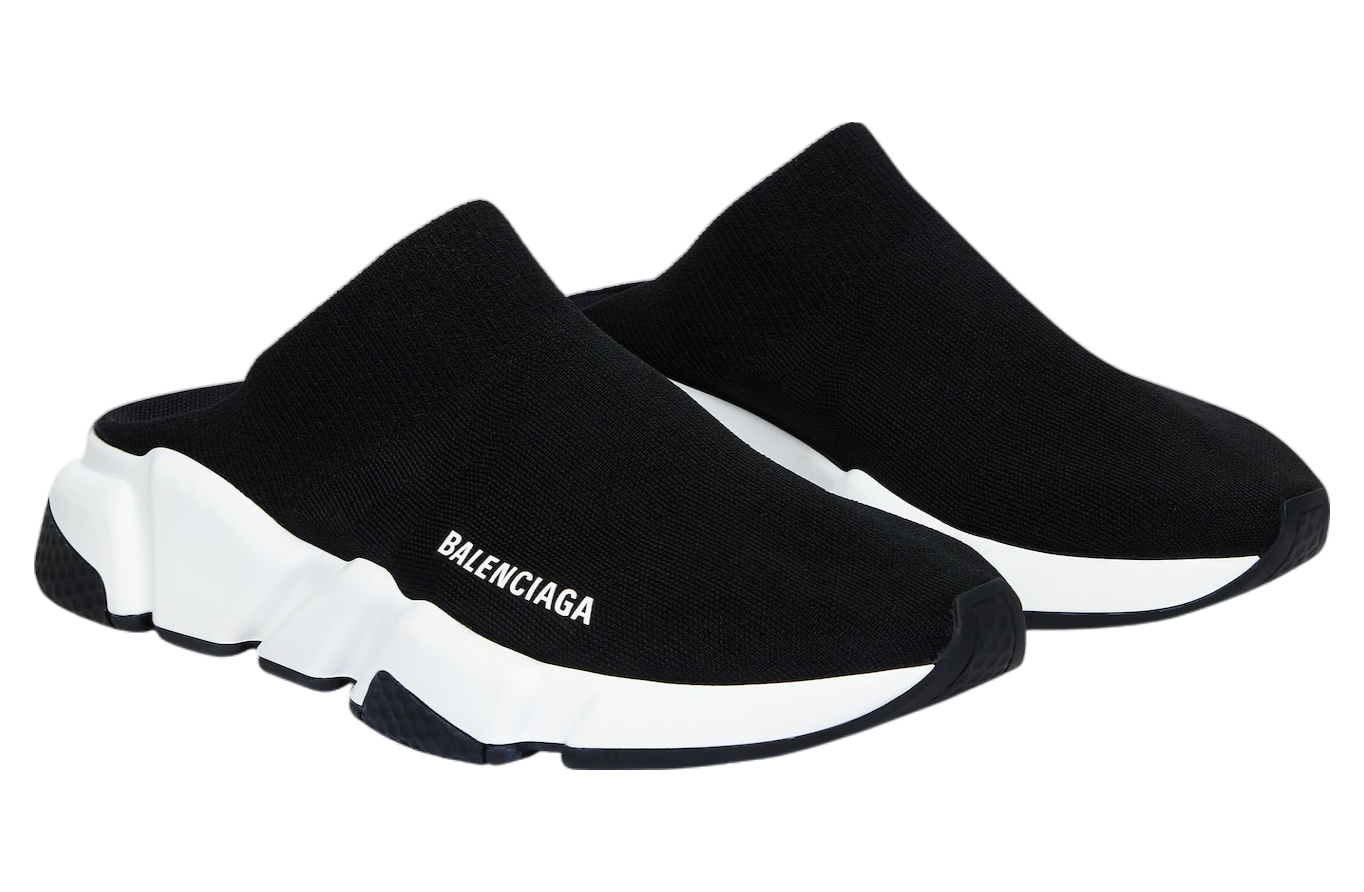 Balenciaga Speed Recycled Knit Mule WMNS Black / White