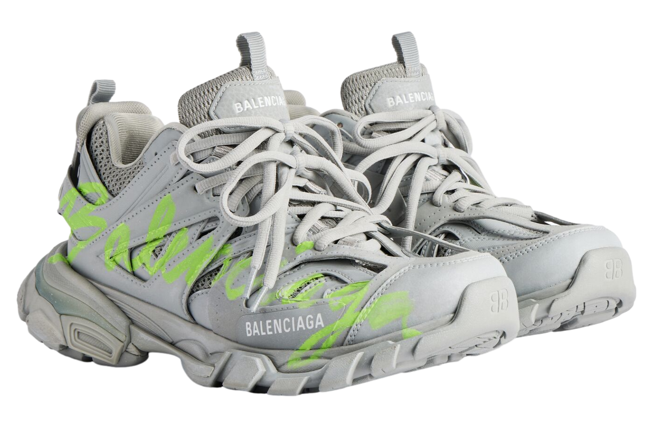 Balenciaga Track Signature Grey / Neon Yellow