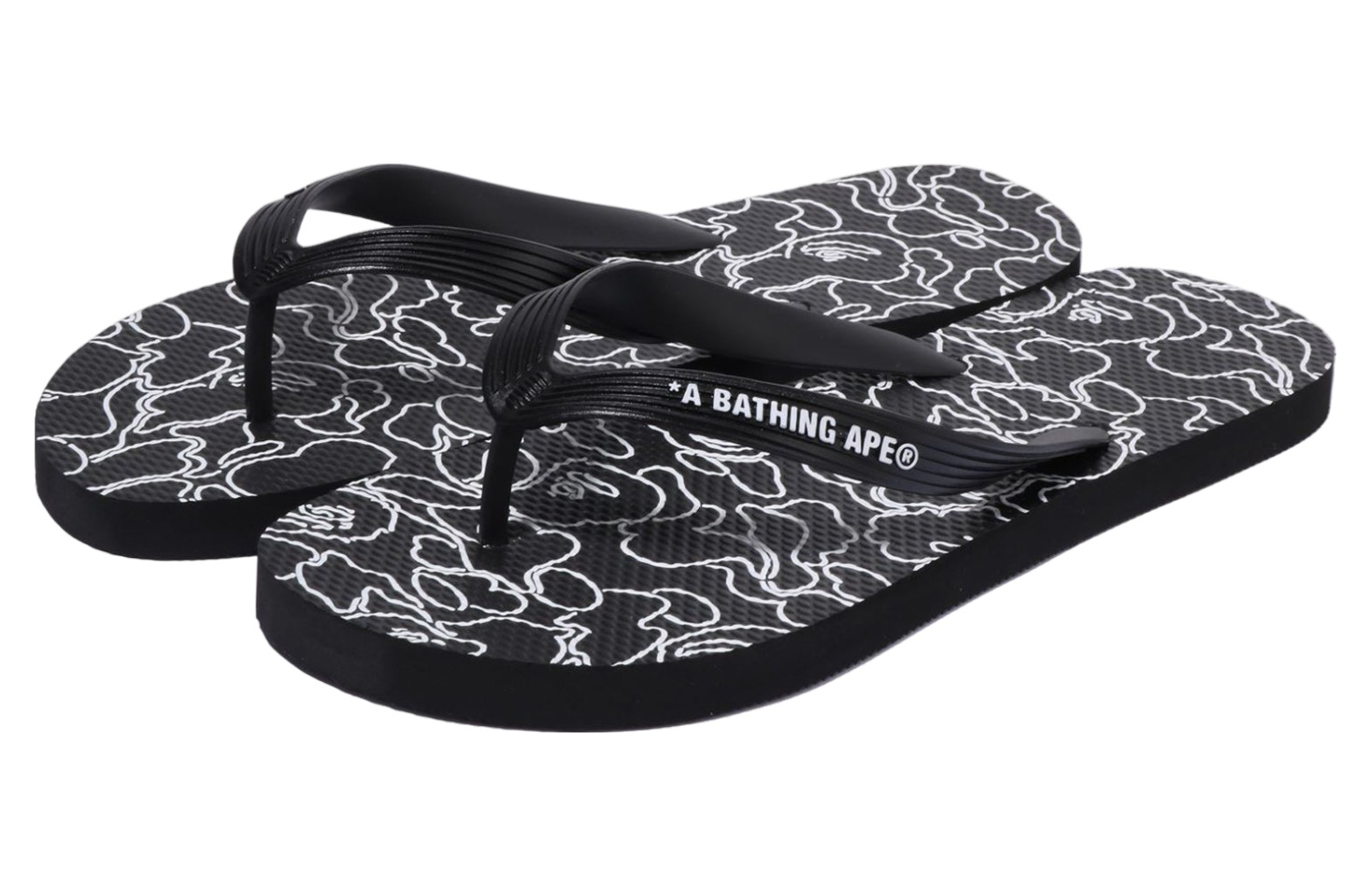 Bape Abc Neon Camo Beach Sandals Black