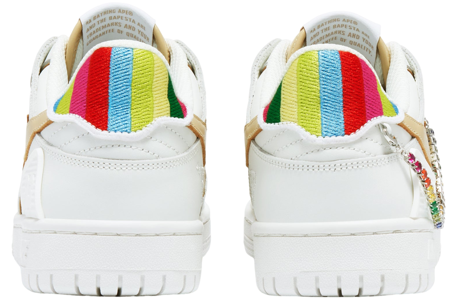 Bape Sk8 Sta Rainbow by Bapy WMNS White X Beige