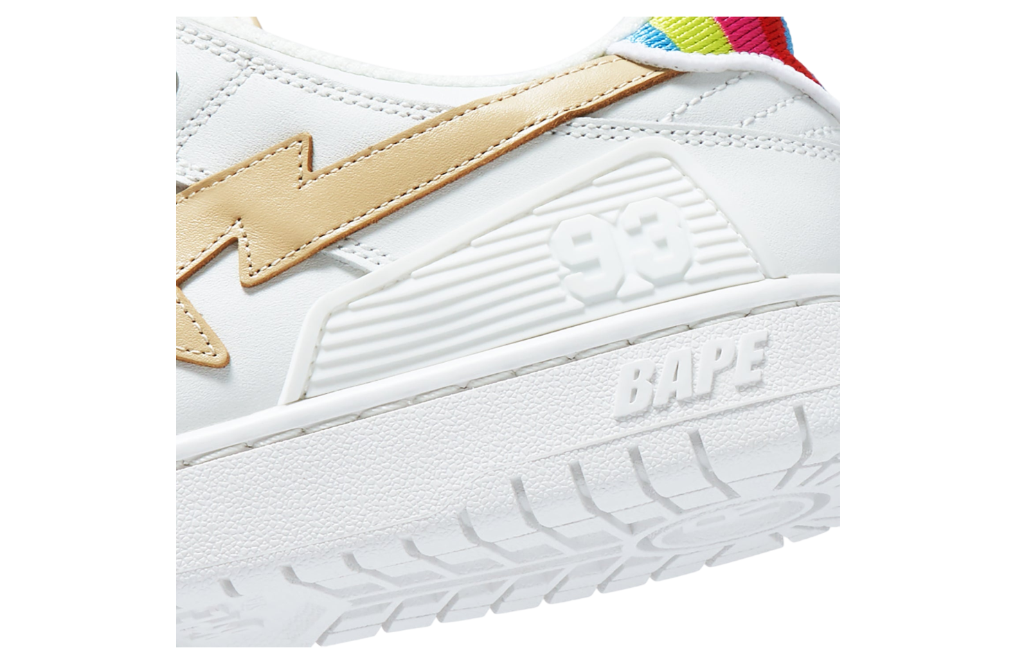 Bape Sk8 Sta Rainbow by Bapy WMNS White X Beige