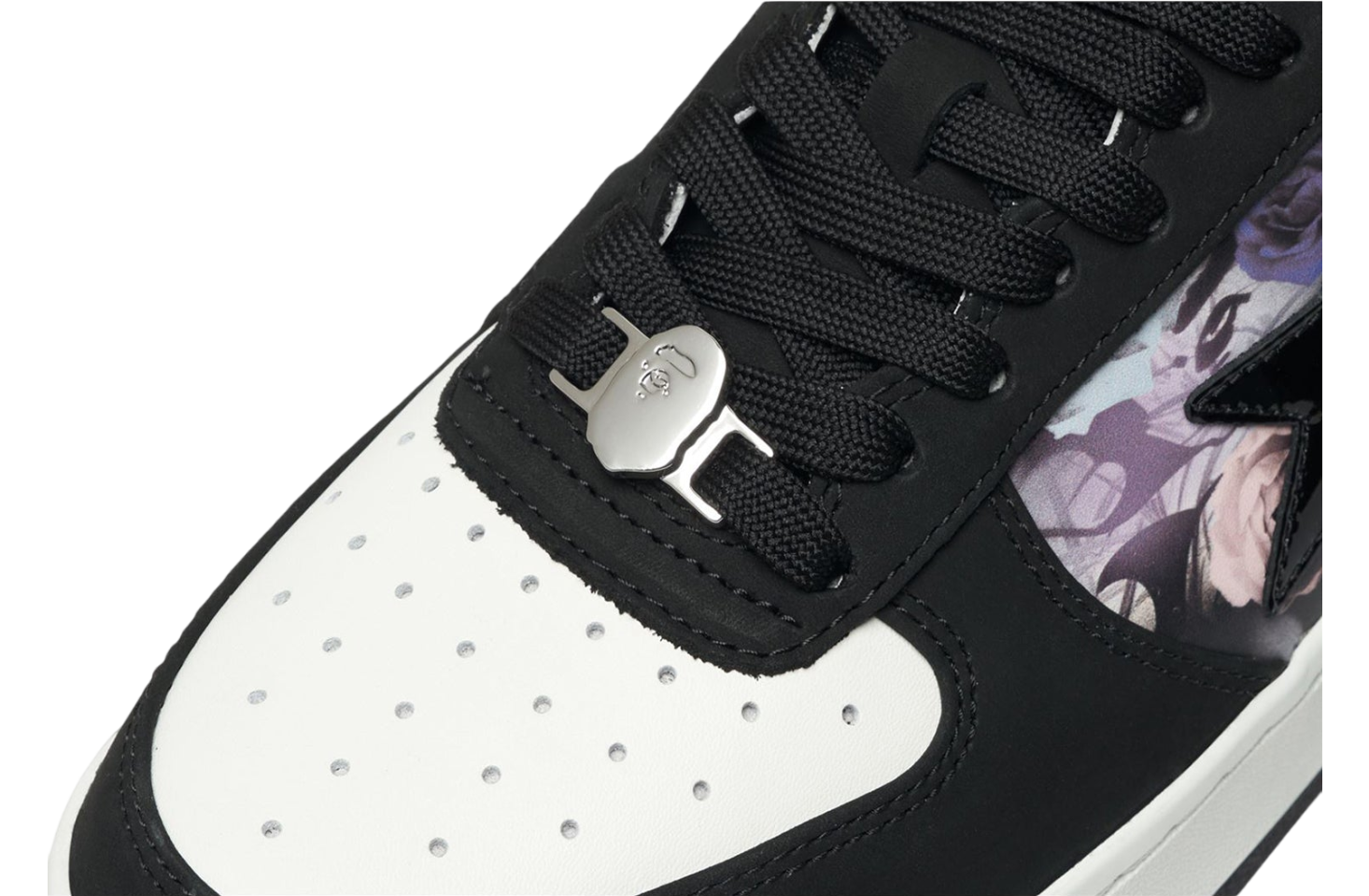 Bape Sta #2 Black / White / MultiColor Floral Print