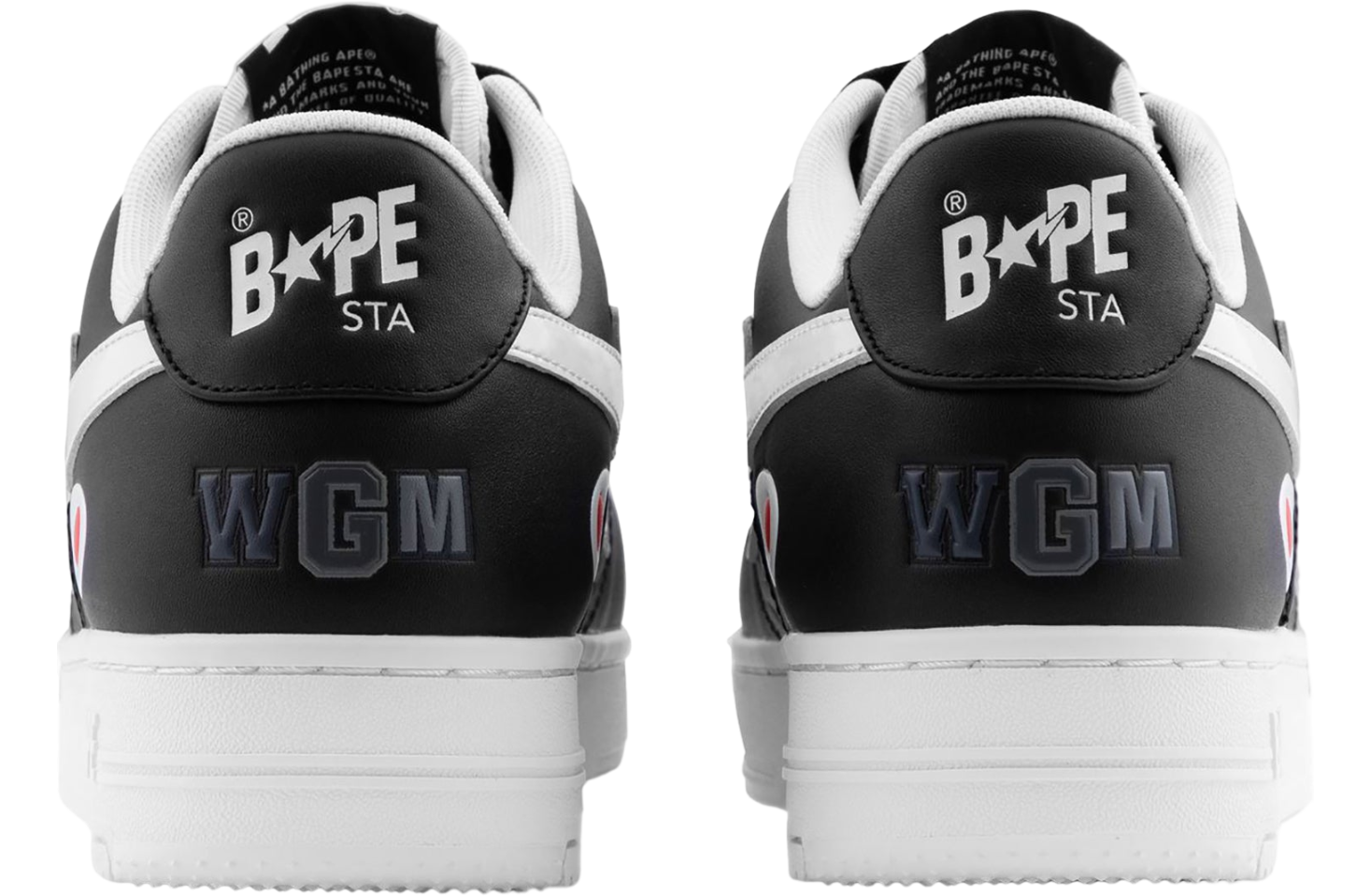 BAPE STA Shark black low エナメル パテント BAPE STA Shark black