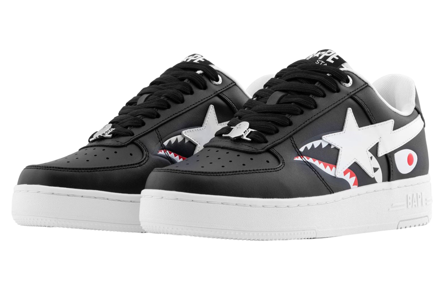 A Bathing Ape Bapesta Shark Black ブラック A Bathing Ape Bape Sta Low Shark Black - 1H30-191-012-BLK - US