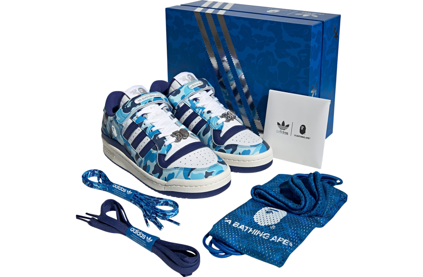 BAPE x adidas Forum 84 Low 30th Anniversary Blue Camo