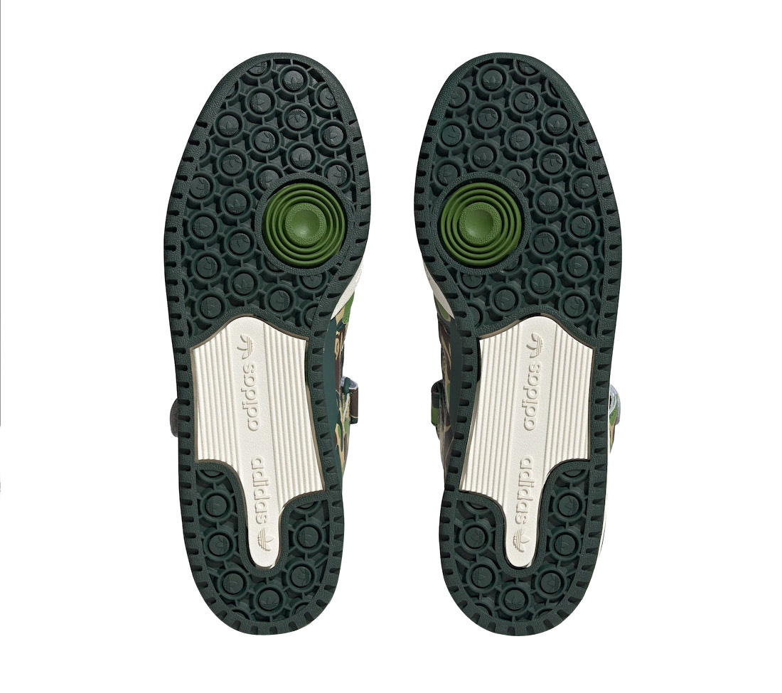 BAPE x adidas Forum 84 Low 30th Anniversary Green Camo ID4771 ...