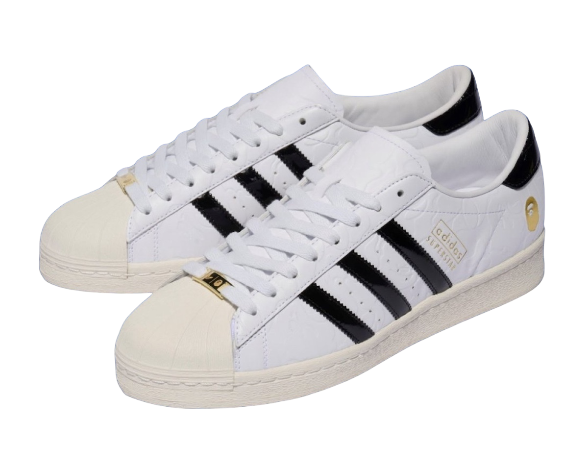 BAPE x adidas Superstar White Black