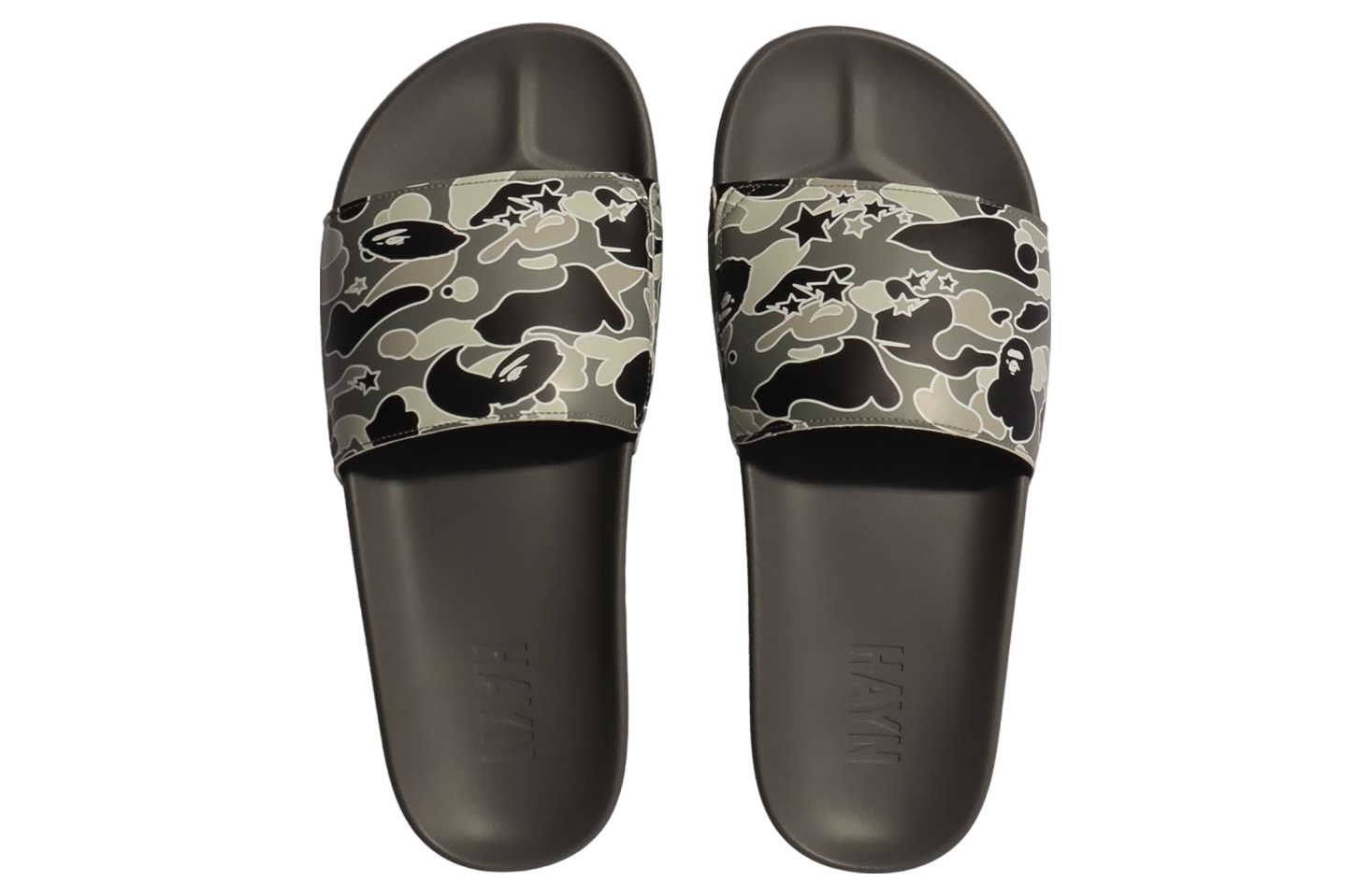 Bape X Hayn Sta Camo Slide Sandals Black