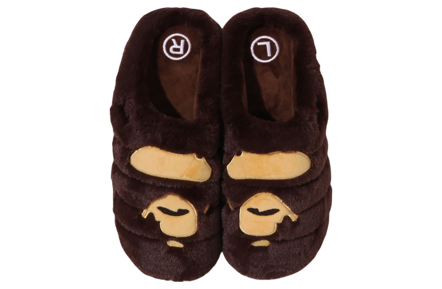 Bape X Subu Ape Head Puffer Sandals Brown