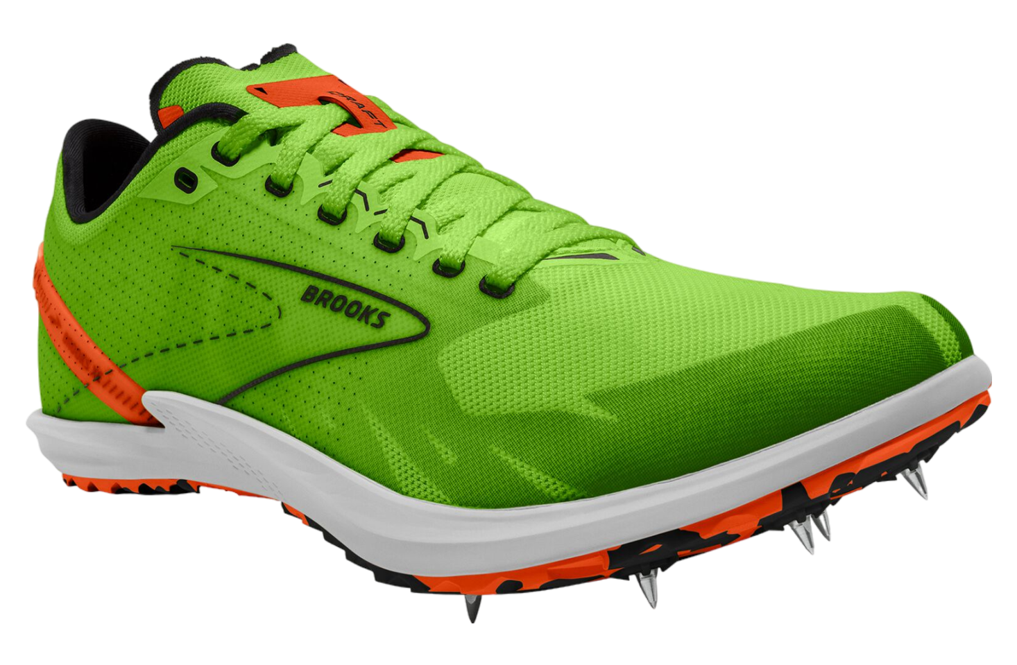 Brooks Draft XC Green Gecko / Red Orange