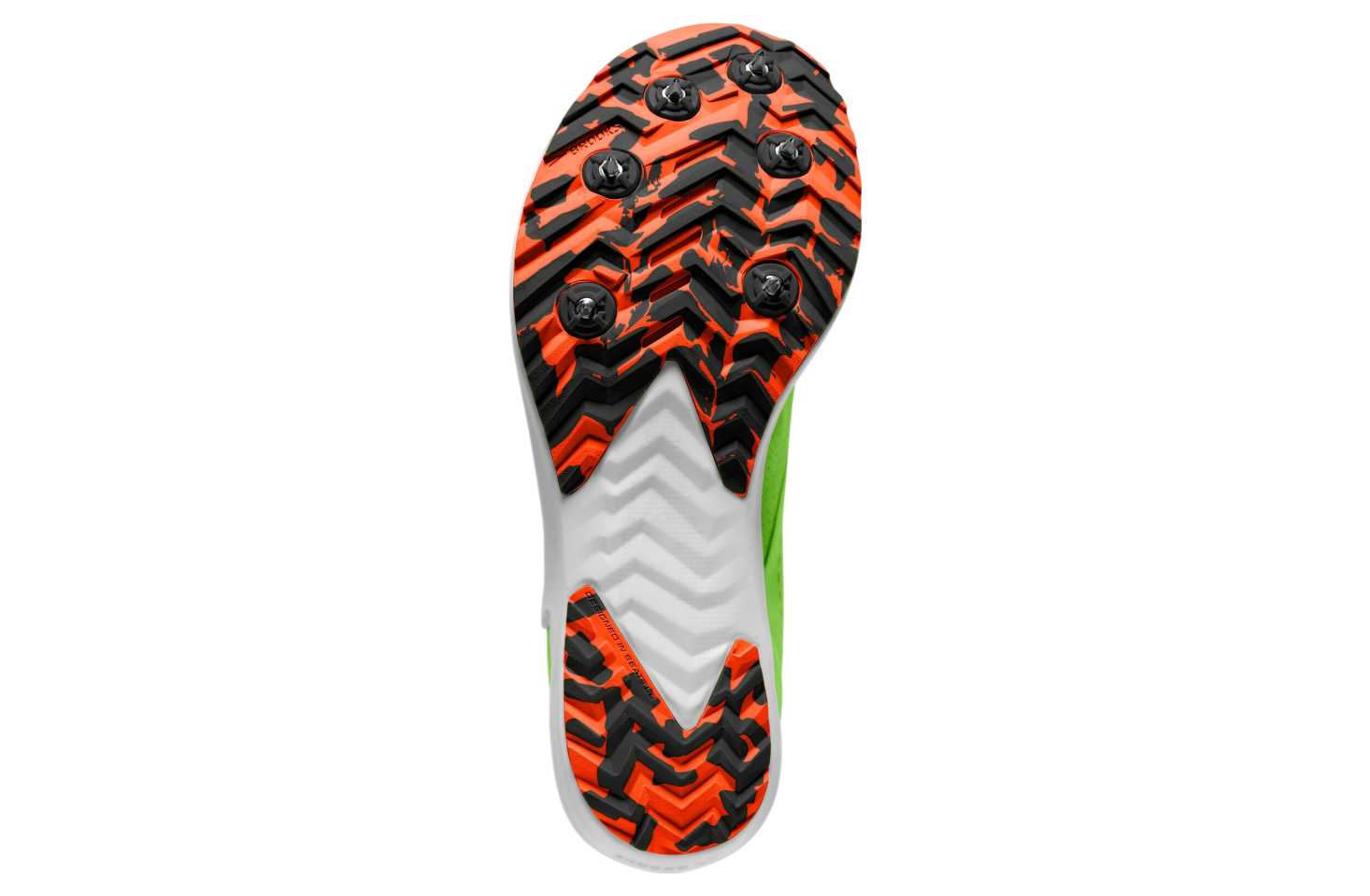 Brooks Draft XC Green Gecko / Red Orange