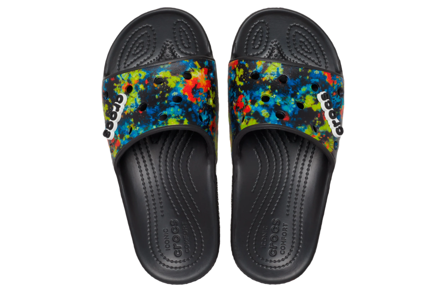 Classic Crocs Tie-Dye Graphic Slide Multi / Black