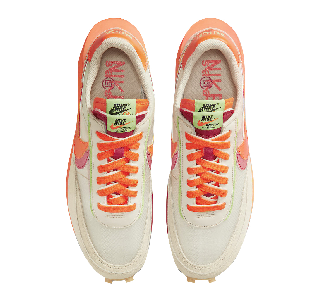 Clot x Sacai x Nike LDWaffle Orange Blaze