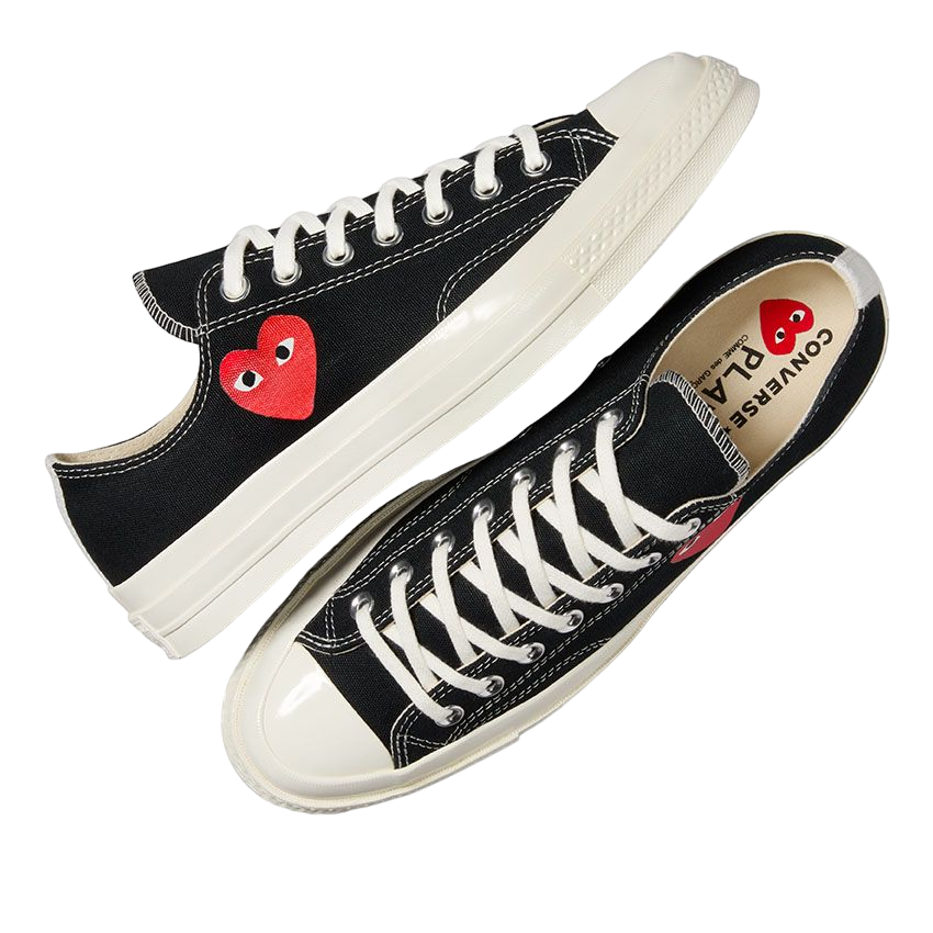 Converse X Comme des Garçons PLAY Chuck 70 OG Single Heart Low Top Black