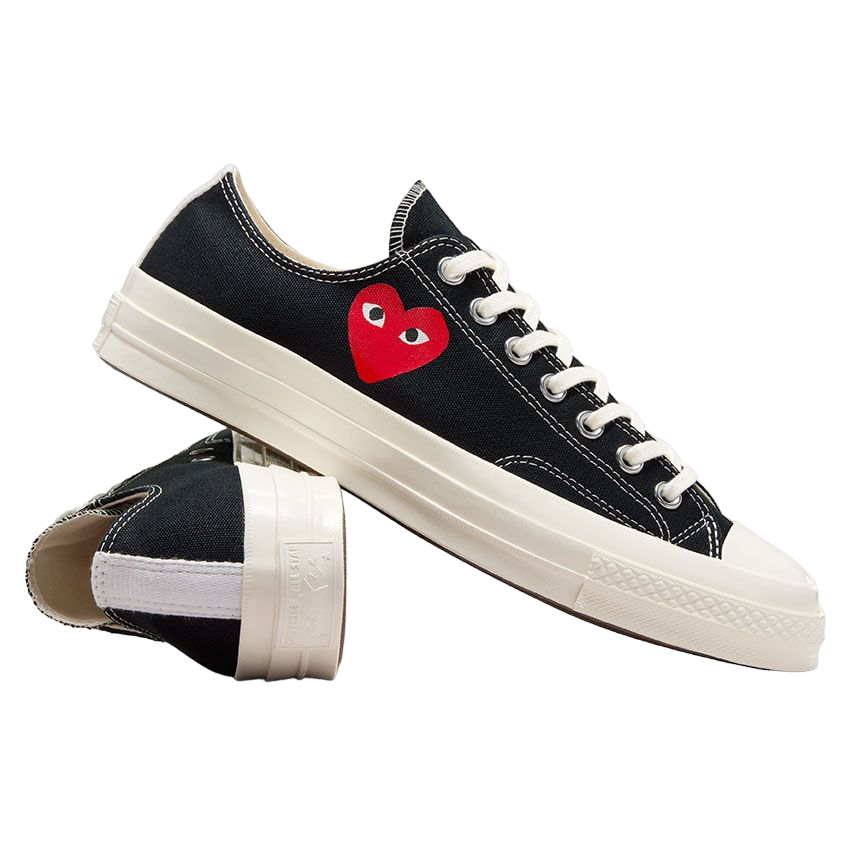 Converse X Comme des Garçons PLAY Chuck 70 OG Single Heart Low Top Black