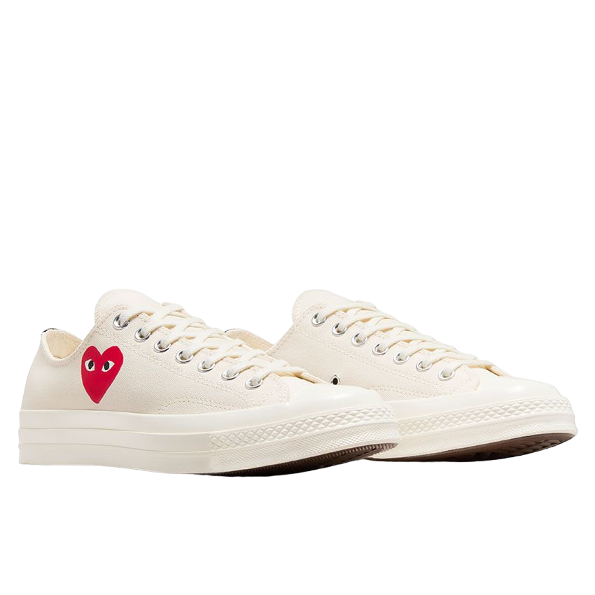 Converse X Comme des Garçons PLAY Chuck 70 OG Single Heart Low Top Milk