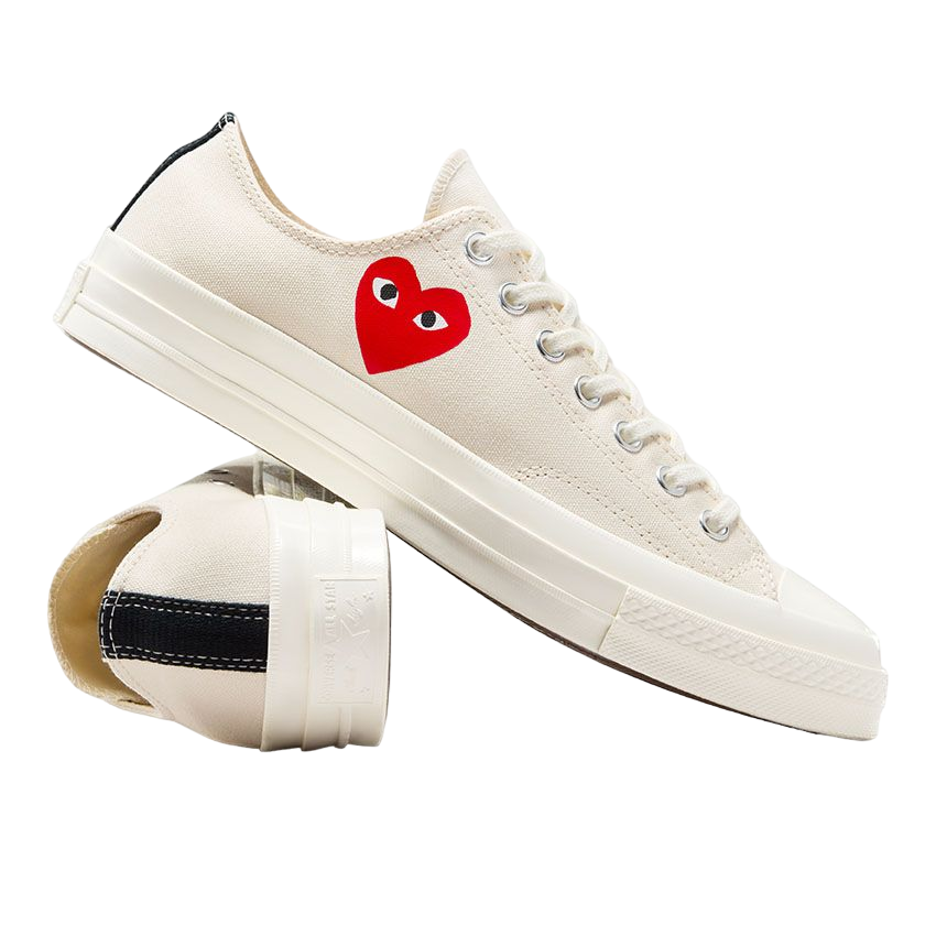 Converse X Comme des Garçons PLAY Chuck 70 OG Single Heart Low Top Milk