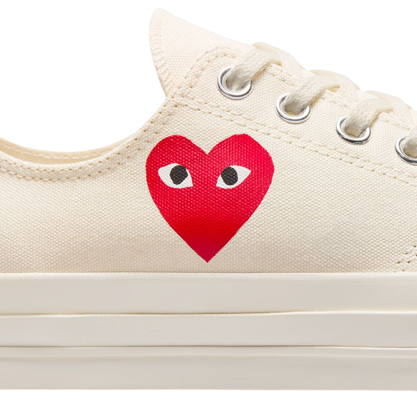 Converse X Comme des Garçons PLAY Chuck 70 OG Single Heart Low Top Milk