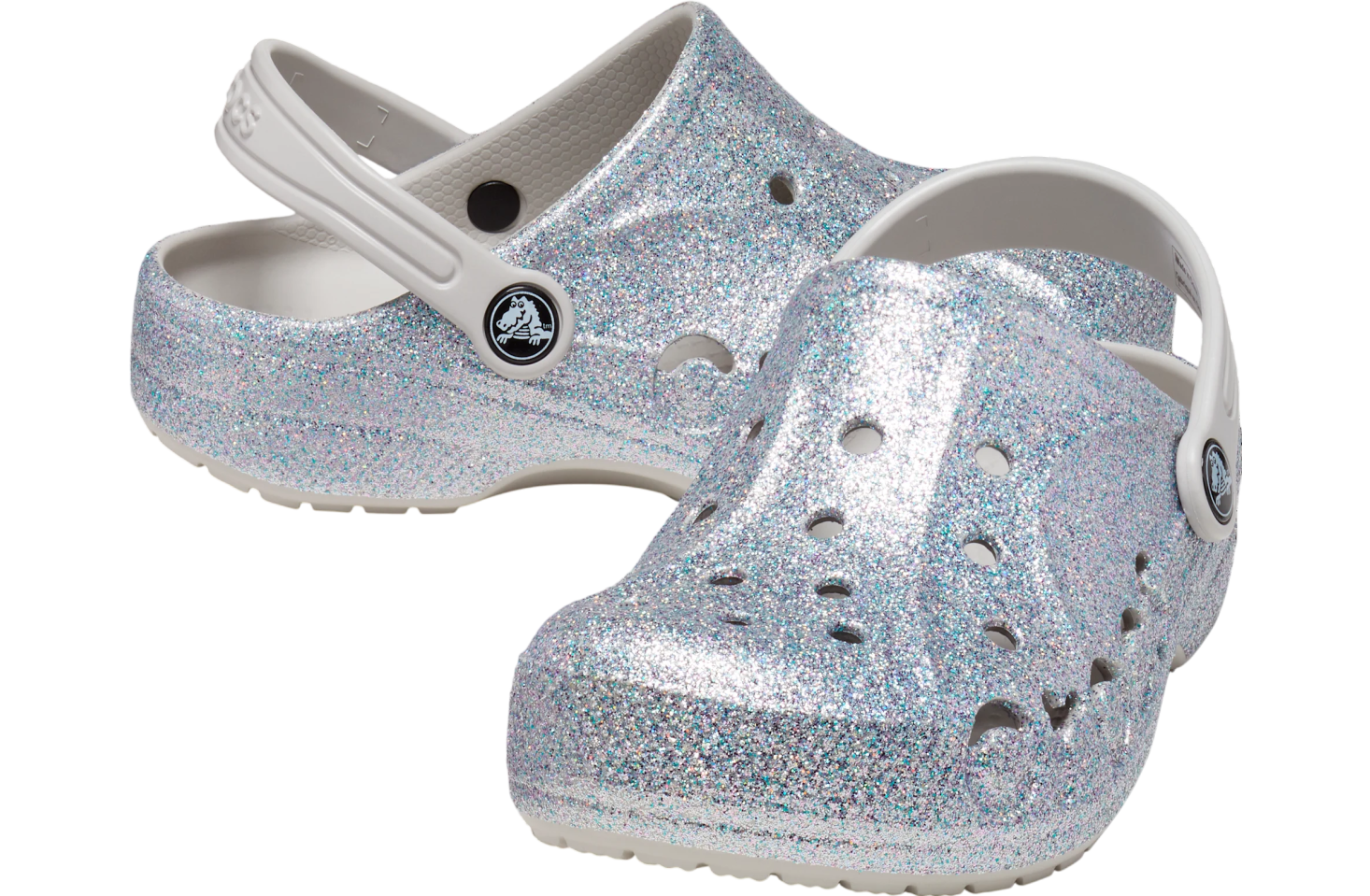 Crocs Baya Glitter Clog GS Silver