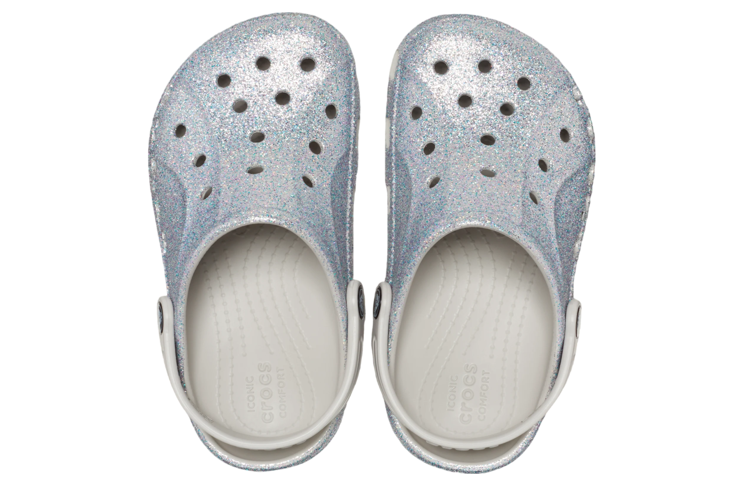 Crocs Baya Glitter Clog GS Silver