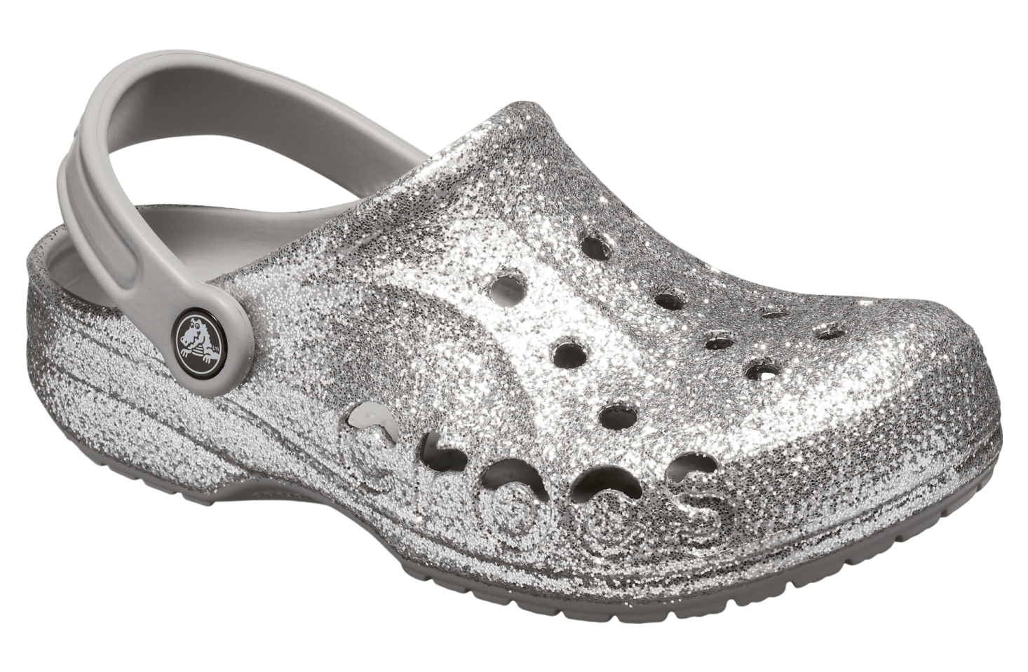 Crocs Baya Glitter Clog Silver