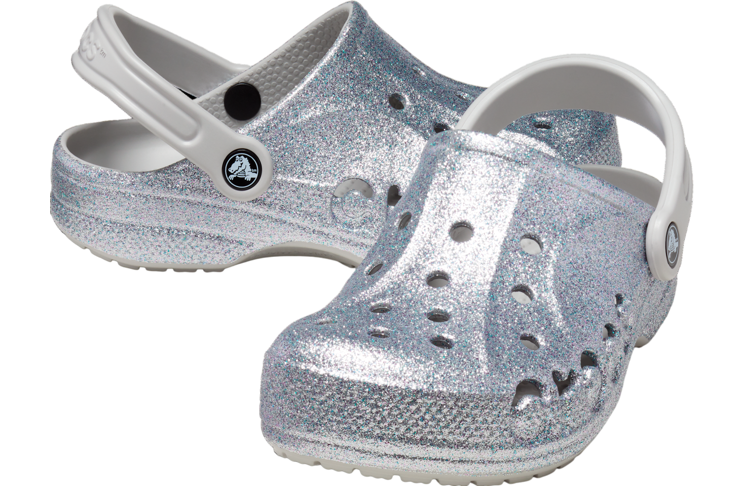 Crocs Baya Glitter Clog Silver Glitter