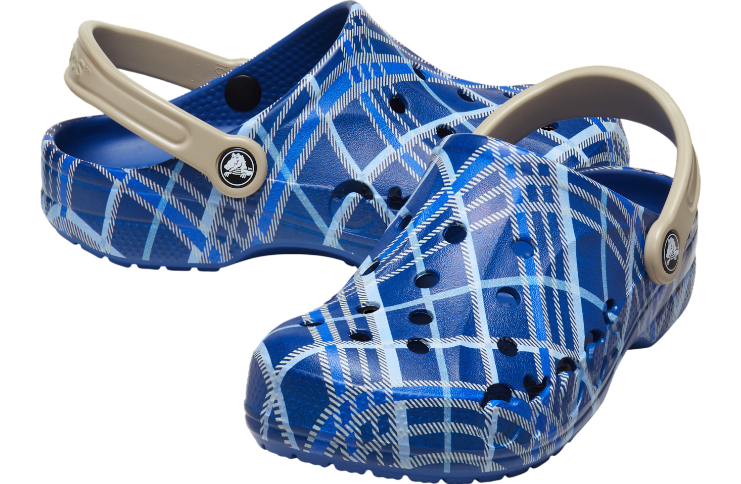 Crocs Baya Holiday Plaid Clog Blue Jean