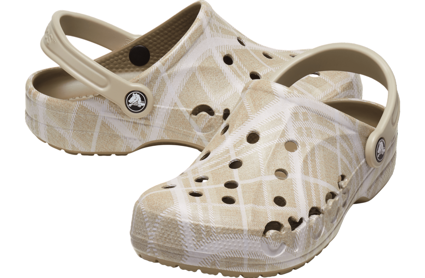 Crocs Baya Holiday Plaid Clog Cobblestone