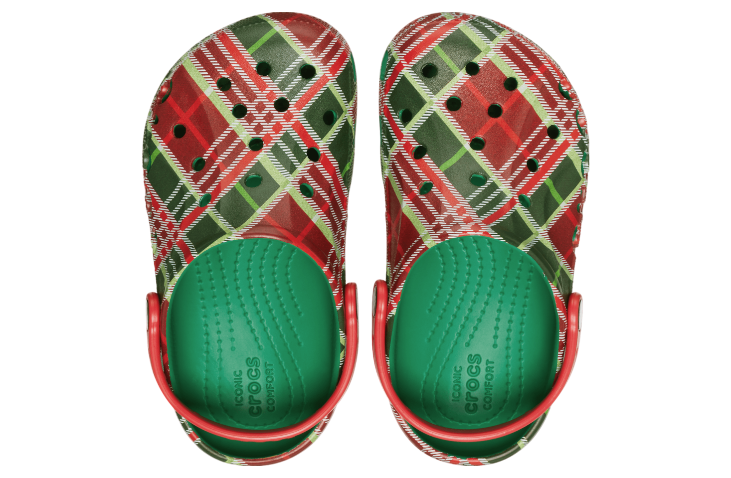 Crocs Baya Holiday Plaid Clog GS Kelly Green