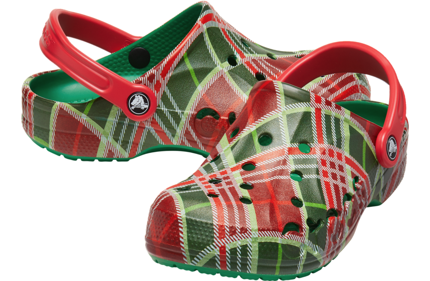 Crocs Baya Holiday Plaid Clog Kelly Green