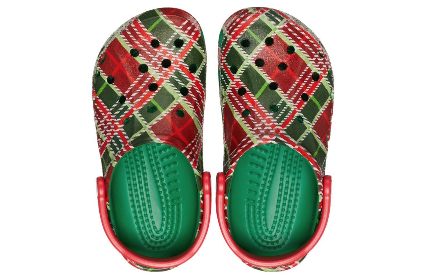 Crocs Baya Holiday Plaid Clog Kelly Green