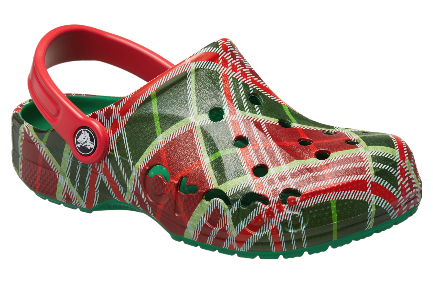 Crocs Baya Holiday Plaid Clog Kelly Green