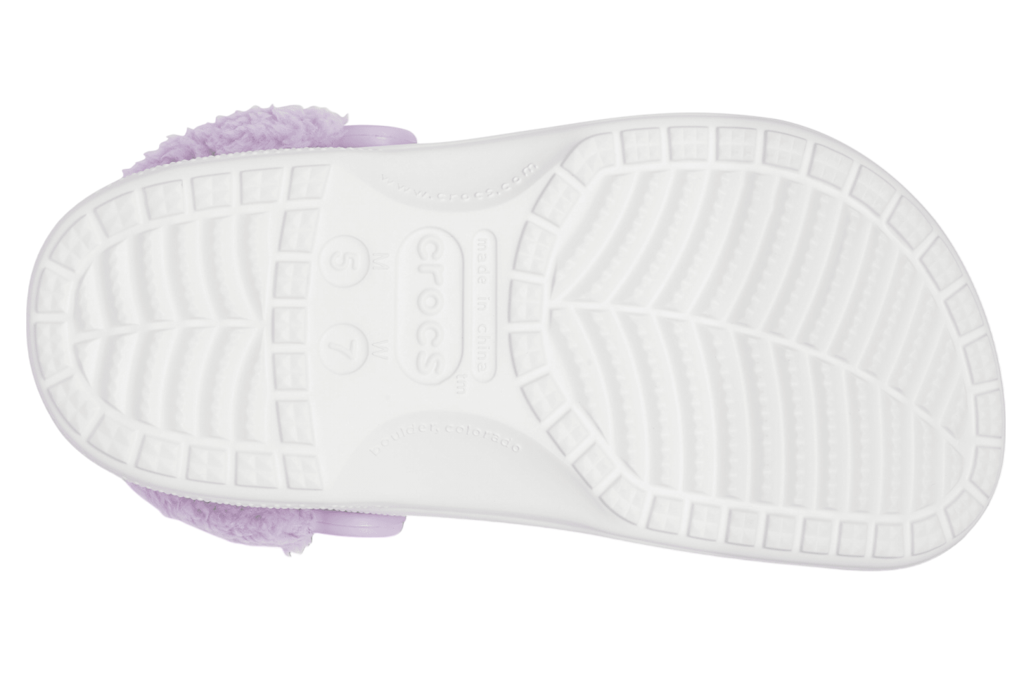 Crocs Baya Lined Fuzz-Strap Clog White / Lavender