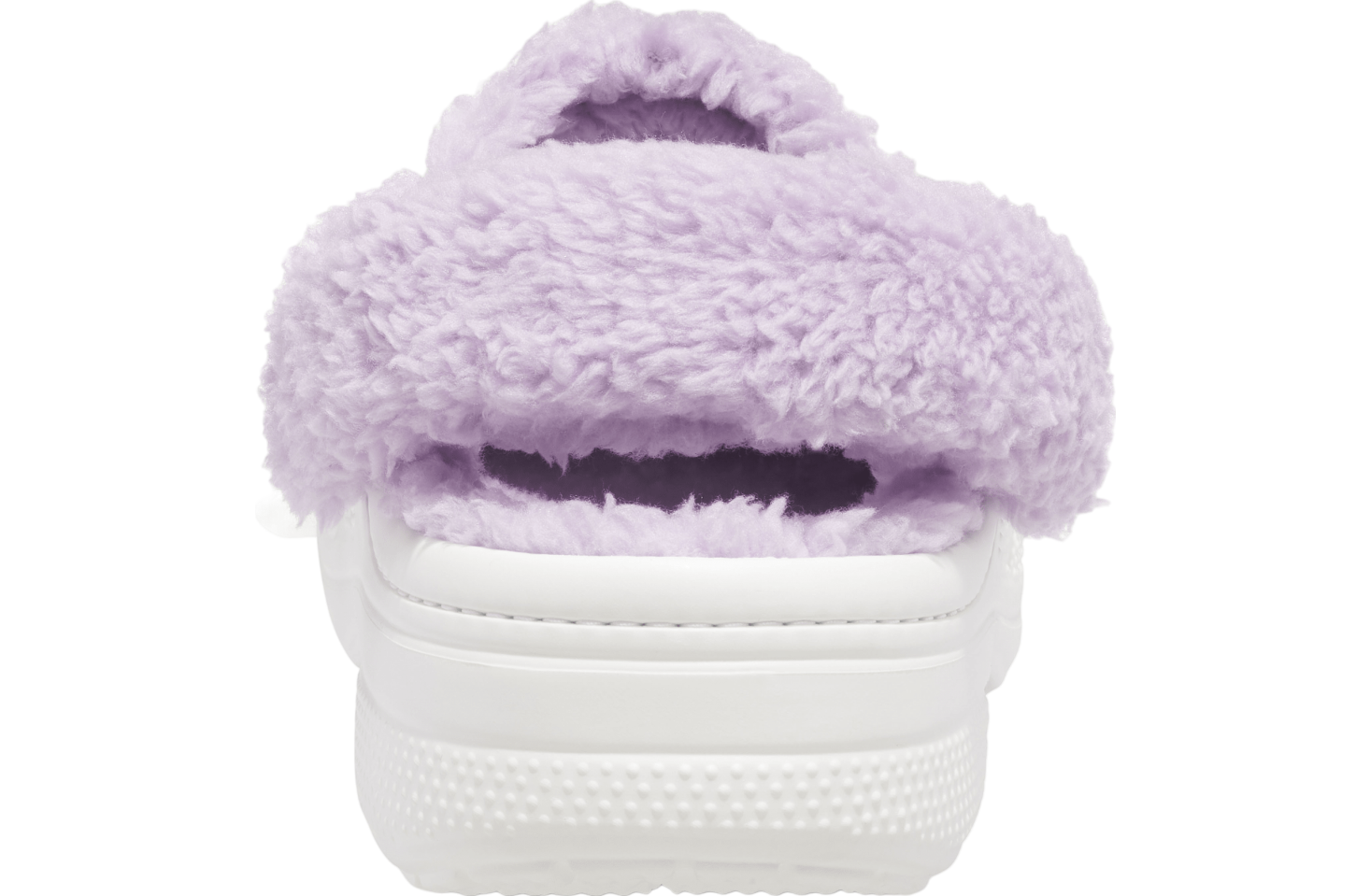 Crocs Baya Lined Fuzz-Strap Clog White / Lavender