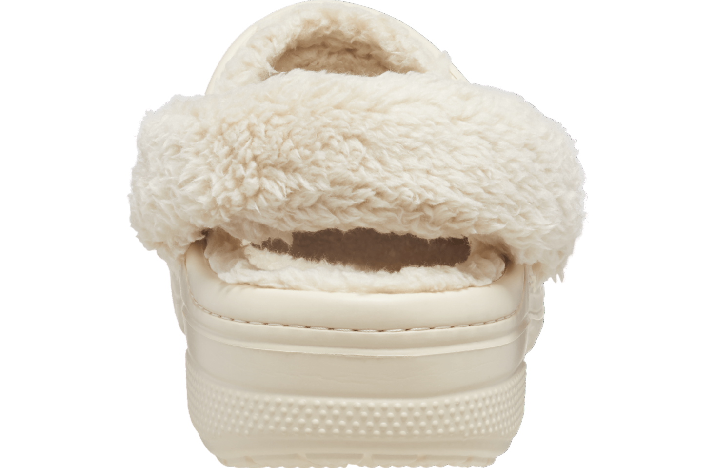 Crocs Baya Lined Fuzz-Strap Clog Winter White