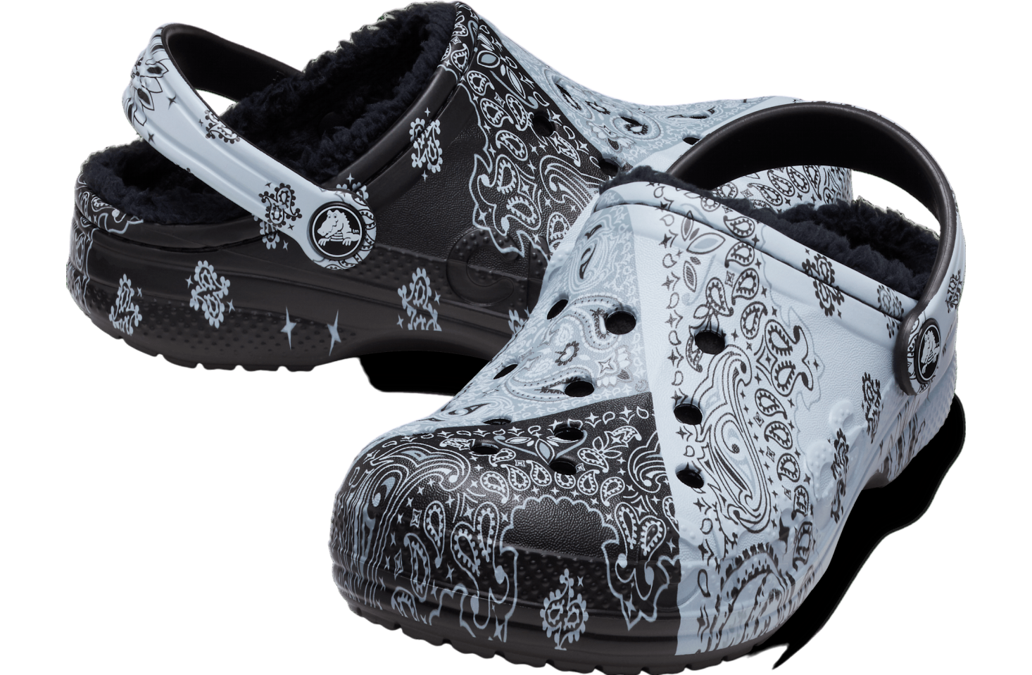 Crocs Baya Lined Printed Clog GS Black / White